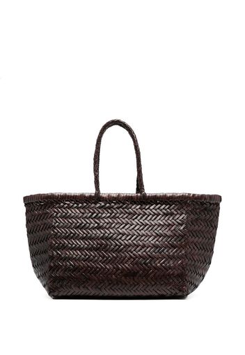DRAGON DIFFUSION Bamboo Triple Jump Big woven leather tote - Braun