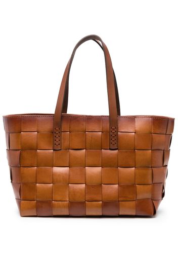 DRAGON DIFFUSION woven leather tote bag - Braun