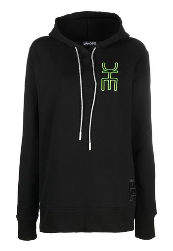 DRHOPE logo-embroidered cotton hoodie - Schwarz