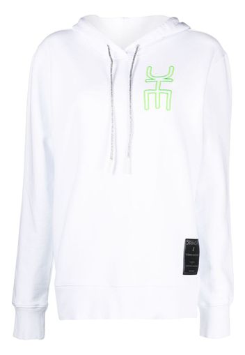 DRHOPE logo-embroidered cotton hoodie - Weiß