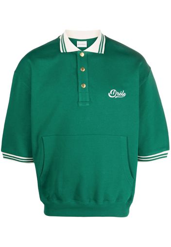 Drôle De Monsieur logo-embroidered cotton polo shirt - Grün