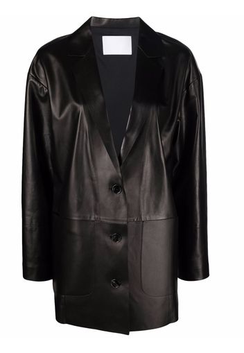 Drome button-down leather jacket - Schwarz