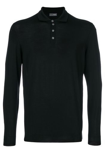 Drumohr Poloshirt mit langen Ärmeln - Schwarz