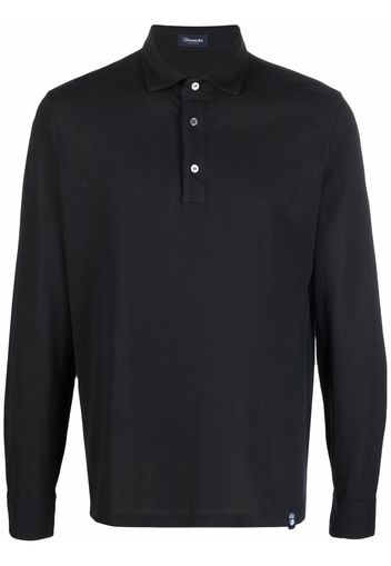 Drumohr long-sleeve polo shirt - Schwarz