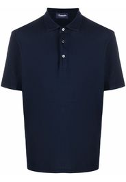 Drumohr fine-knit short-sleeved polo shirt - Blau