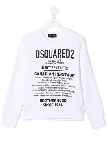 Dsquared2 Kids logo-print crew-neck sweatshirt - Weiß