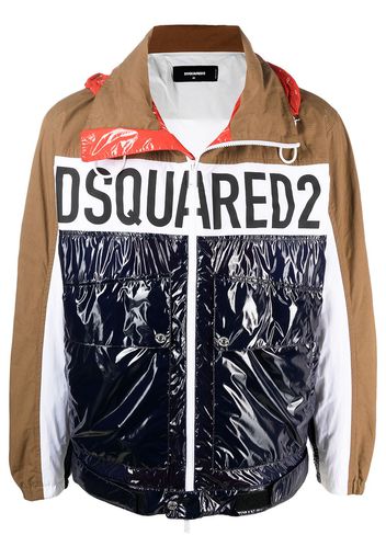 Dsquared2 Windbreaker in Colour-Block-Optik - Braun