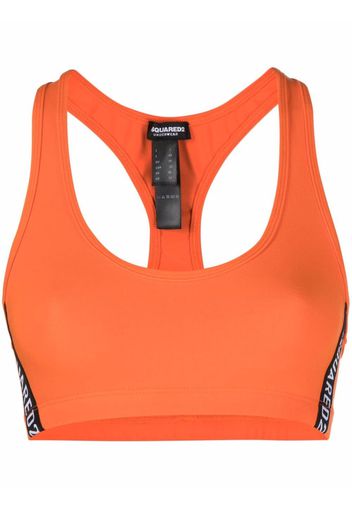 Dsquared2 side logo-print sports bra - Orange