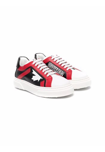 Dsquared2 Kids TEEN colour-block leather sneakers - Weiß