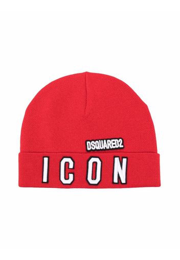 Dsquared2 Kids embroidered logo beanie - Rot