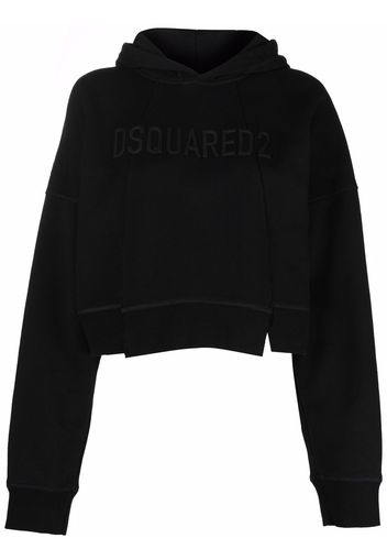 Dsquared2 debossed-logo cotton hoodie - Schwarz
