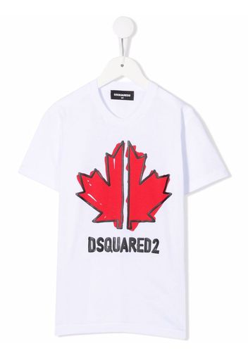 Dsquared2 Kids maple-leaf print T-shirt - Weiß