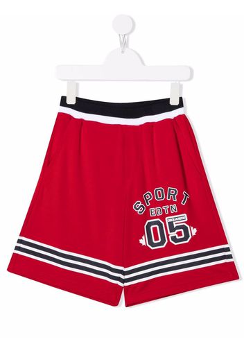 Dsquared2 Kids Sport-print track shorts - Rot