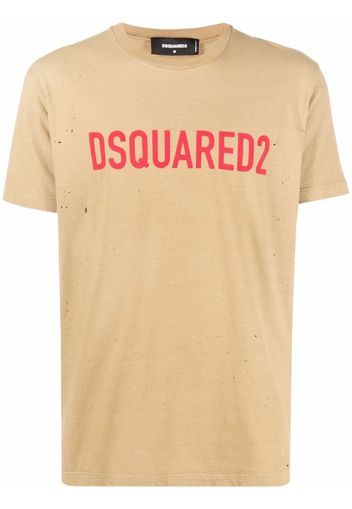 Dsquared2 T-Shirt mit Logo-Print - Nude