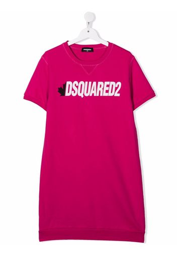 Dsquared2 Kids TEEN logo-print short-sleeve T-shirt dress - Rosa