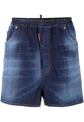 Dsquared2 distressed panelled denim shorts - Blau