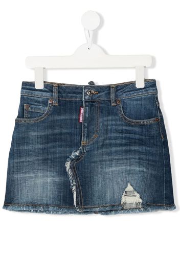 Dsquared2 Kids Ausgeblichener Jeans-Minirock - Blau