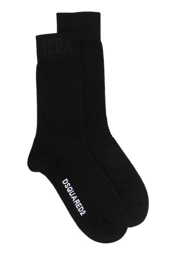 Dsquared2 intarsia-knit logo socks - Schwarz