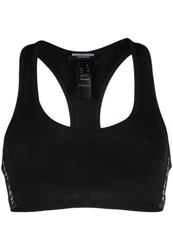 Dsquared2 logo-print sports-bra - Schwarz