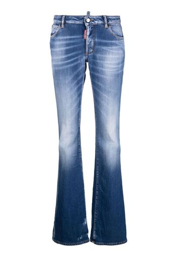 Dsquared2 logo-patch bootcut jeans - Blau