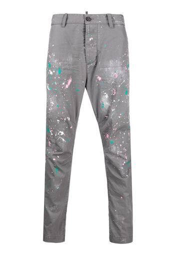 Dsquared2 paint splatter-print trousers - Grau