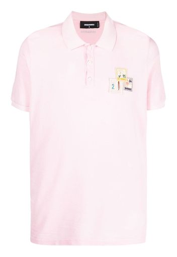 Dsquared2 stamp-appliqué short-sleeve polo shirt - Rosa