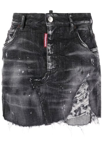 Dsquared2 Jeans-Minirock im Distressed-Look - Schwarz