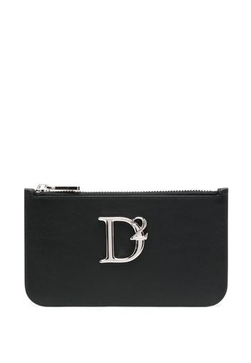 Dsquared2 logo-plaque leather purse - Schwarz