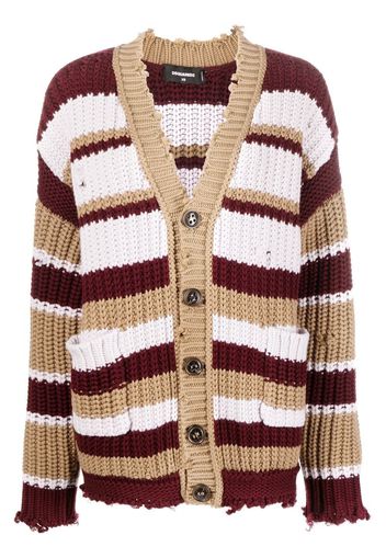 Dsquared2 striped buttoned cardigan - Braun