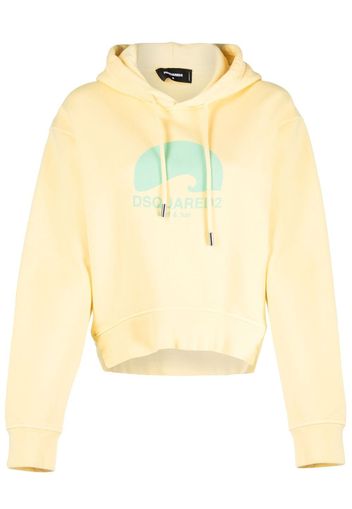 Dsquared2 logo-print drawstring hoodie - Gelb