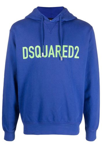 Dsquared2 logo-print cotton hoodie - Blau