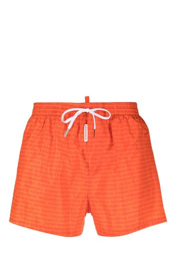 Dsquared2 Badeshorts mit Logo-Print - Orange