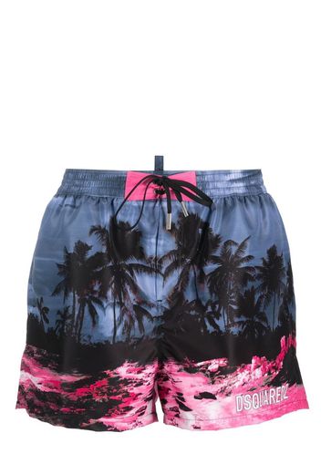 Dsquared2 graphic-print swim shorts - Blau