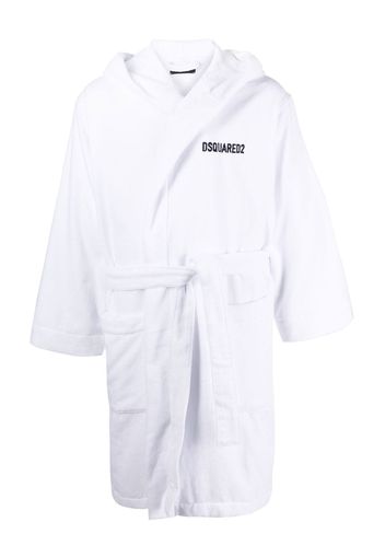 Dsquared2 logo-detail hooded bathrobe - Weiß