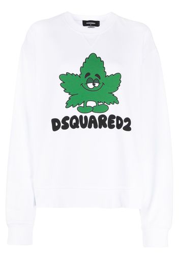 Dsquared2 graphic-print cotton sweatshirt - Weiß