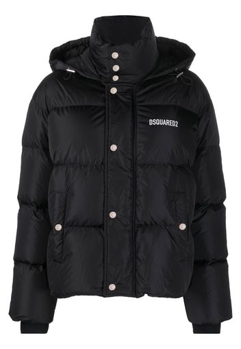 Dsquared2 logo-print puffer jacket - Schwarz