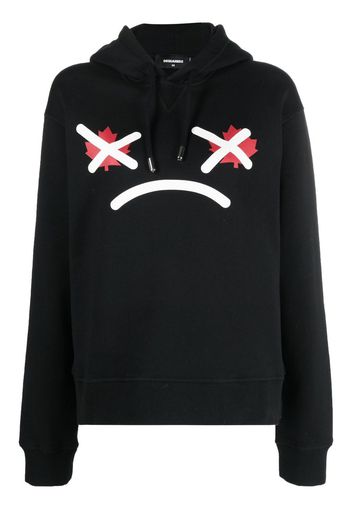 Dsquared2 graphic-print cotton hoodie - Schwarz