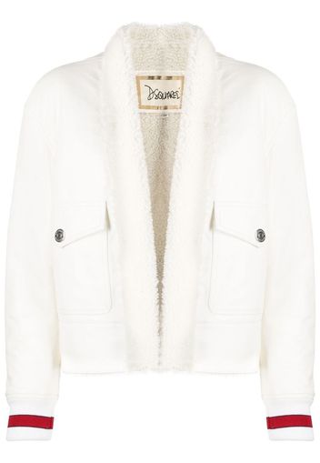 Dsquared2 shearling shawl-lapel jacket - Weiß