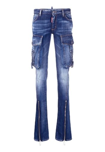 Dsquared2 cargo flared jeans - Blau