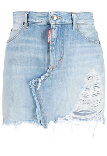 Dsquared2 distressed denim miniskirt - Blau