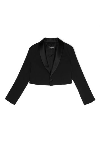 Dsquared2 Kids satin-lapels cropped blazer - Schwarz