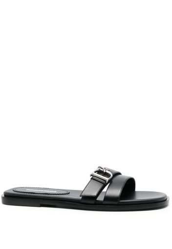 Dsquared2 logo-plaque leather mules - Schwarz