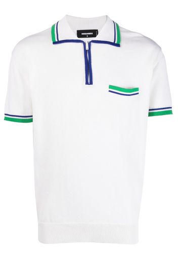 Dsquared2 contrast-border polo shirt - Weiß