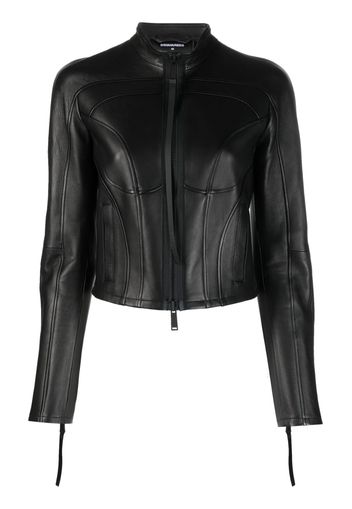 Dsquared2 panelled leather jacket - Schwarz