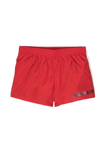 Dsquared2 Kids logo-print swim shorts - Rot