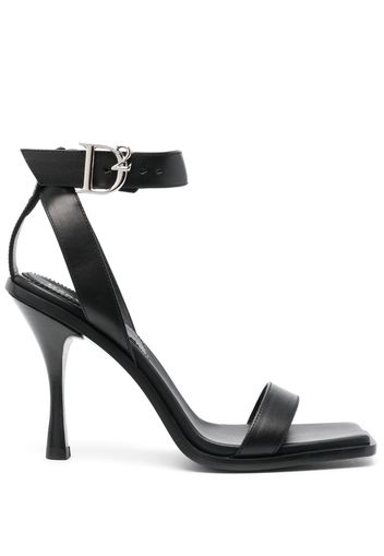 Dsquared2 D2-buckle 100mm leather sandals - Schwarz