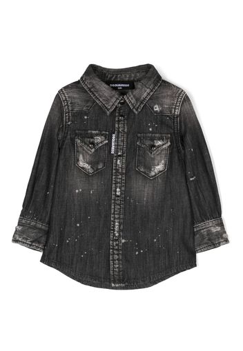 Dsquared2 Kids Hemd mit Farbklecks-Print - Schwarz