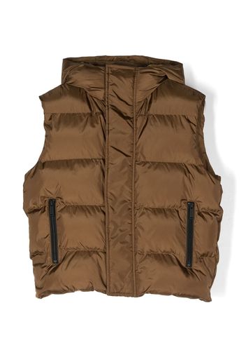 Dsquared2 Kids padded hooded gilet - Braun