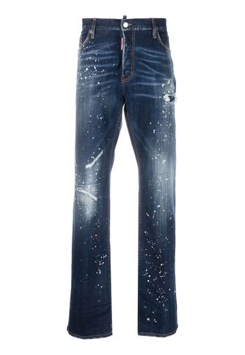 Dsquared2 Twimphony paint-splatter straight-leg jeans - Blau