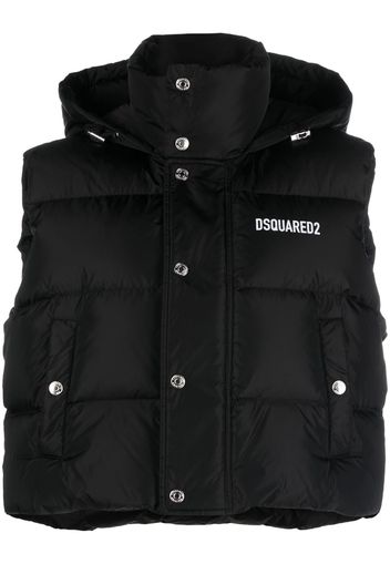 Dsquared2 logo-print cropped gilet - Schwarz